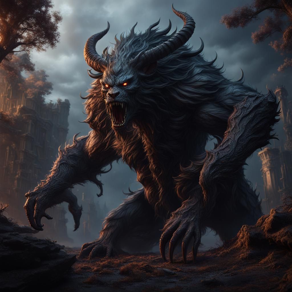 Fantastical Dark Beast Concept Art in Deep Color