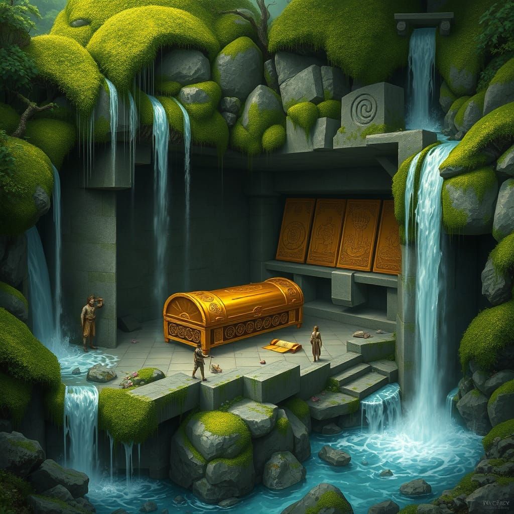 Surreal Moss-Covered Barrow Conceals Ancient Gilded Sarcopha...