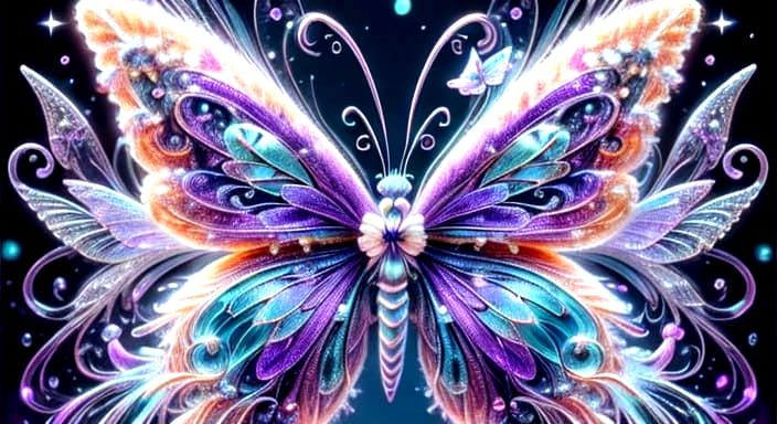 Turquoise Fairy Butterfly Panoply in Ethereal Dreamscapes