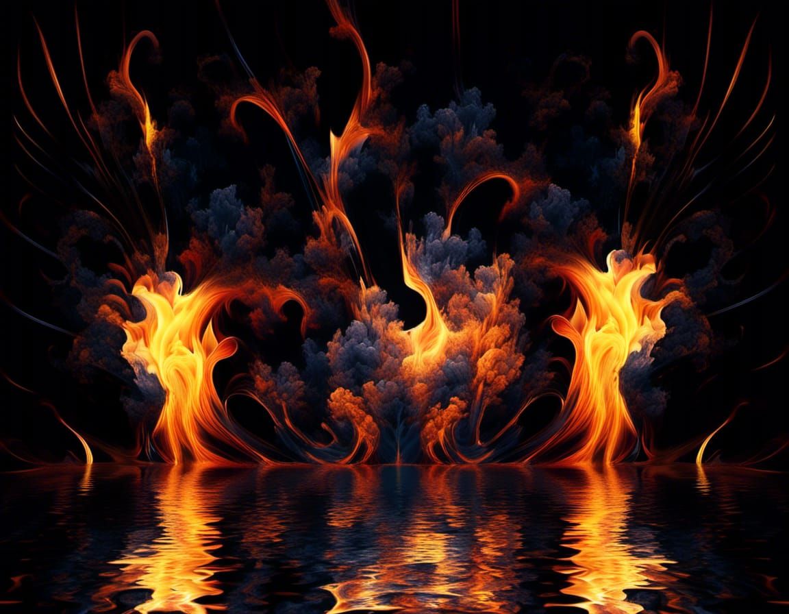 Abstract Balls of Fire Fractal with 3D Shading