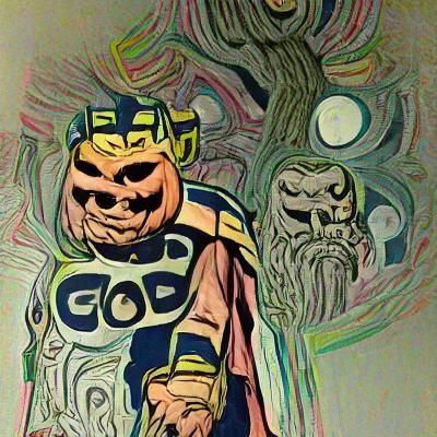 Halloween God in Jack Kirby Comic Style