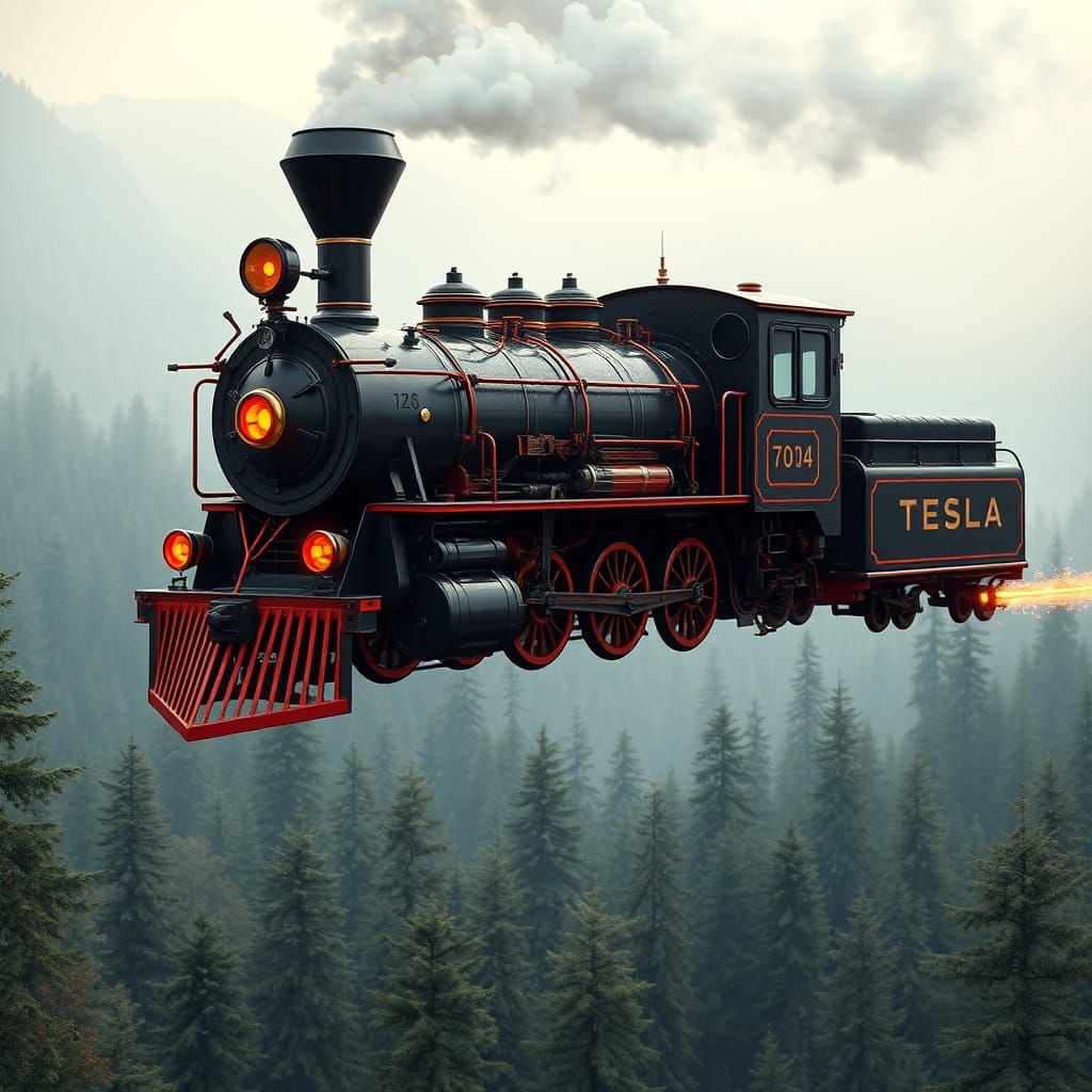 Flying Train II in Fantastical Style