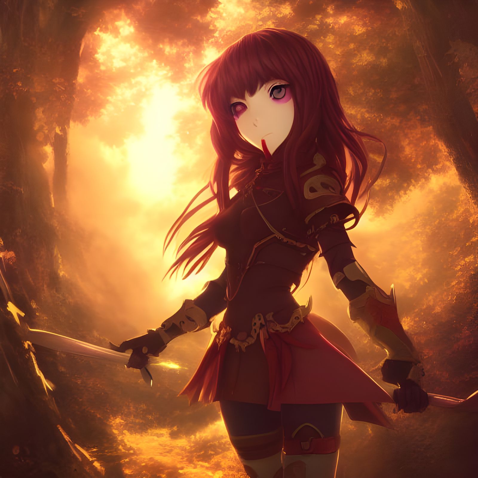 Mouse Paladin in Dark Fantasy Anime Style