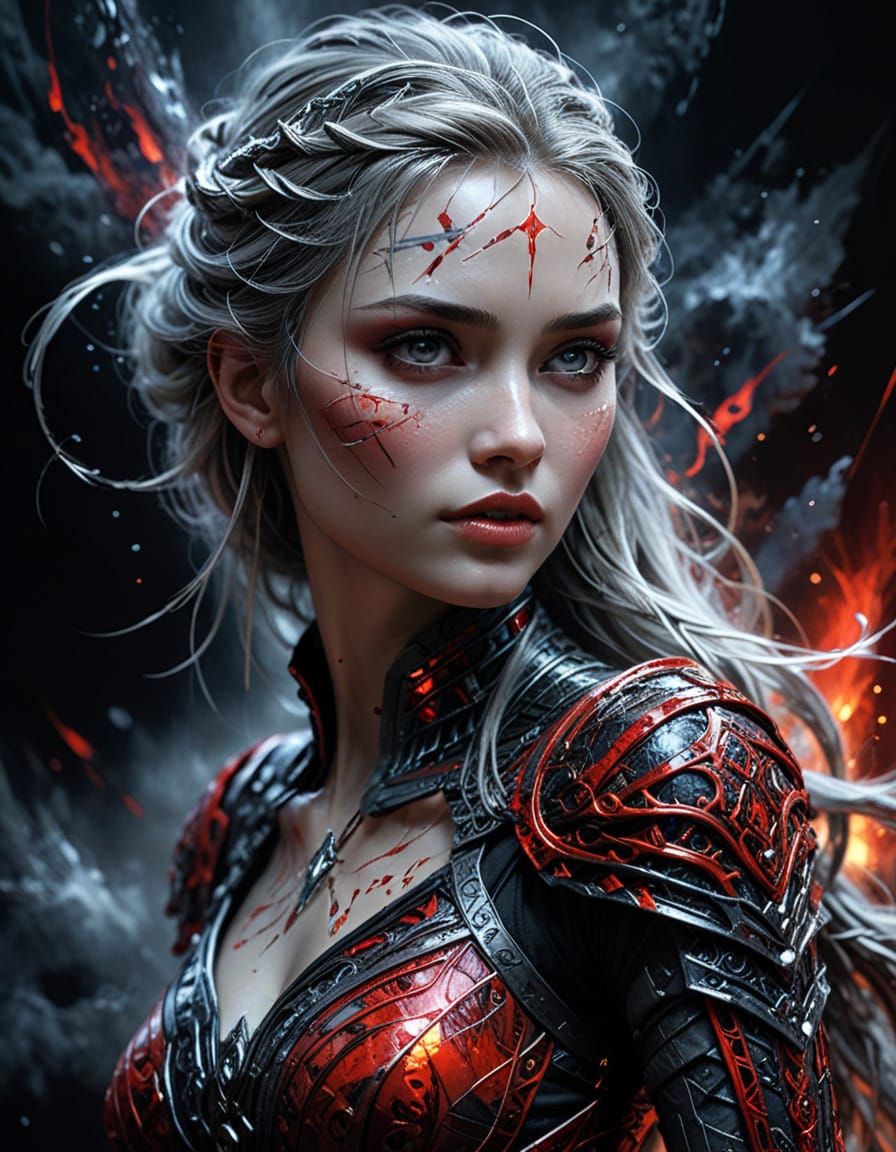 Elsa in Abstract Art Style with Dynamic Lighting