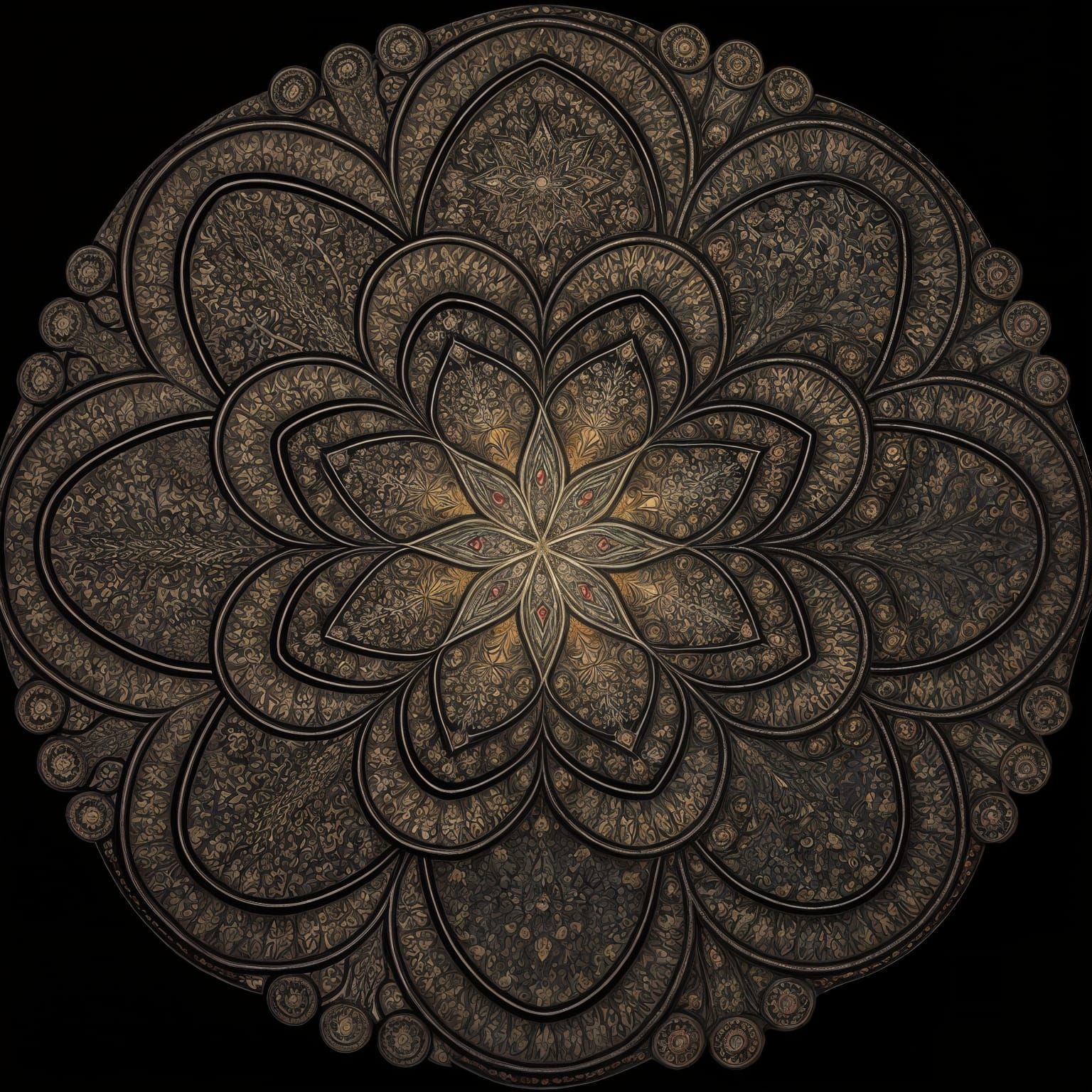 Mesmerizing Kaleidoscope Art with Symmetrical Fractal Patter...