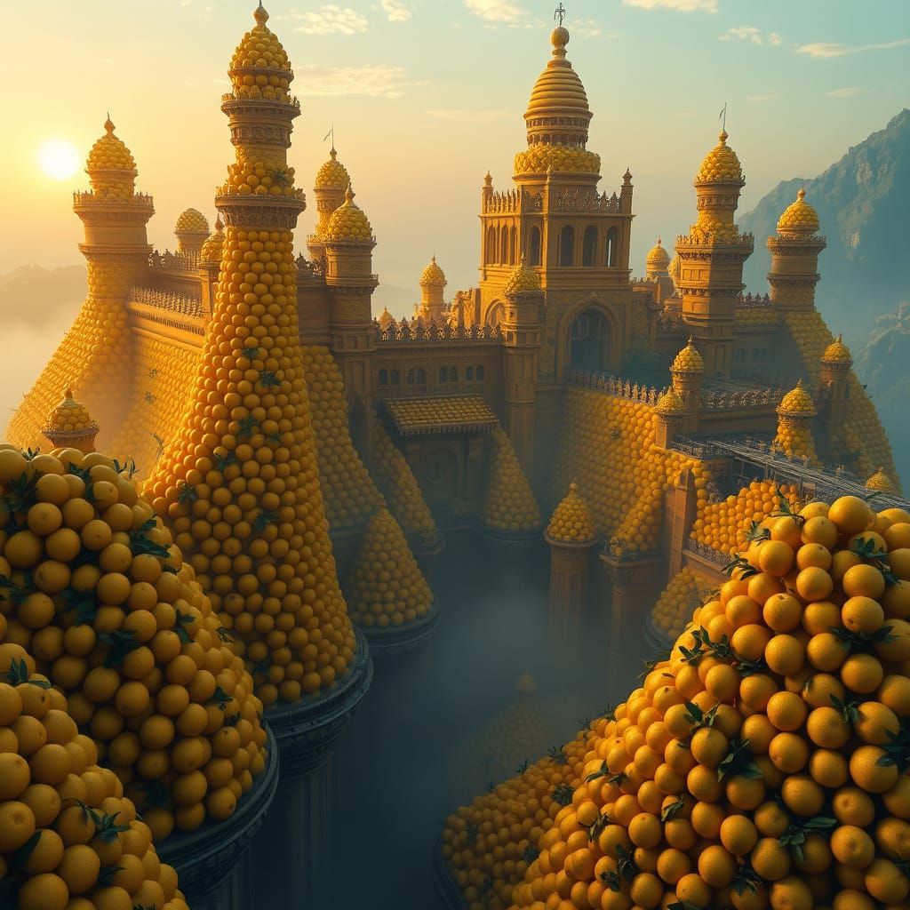 Epic Lemon Citadel in Golden Light