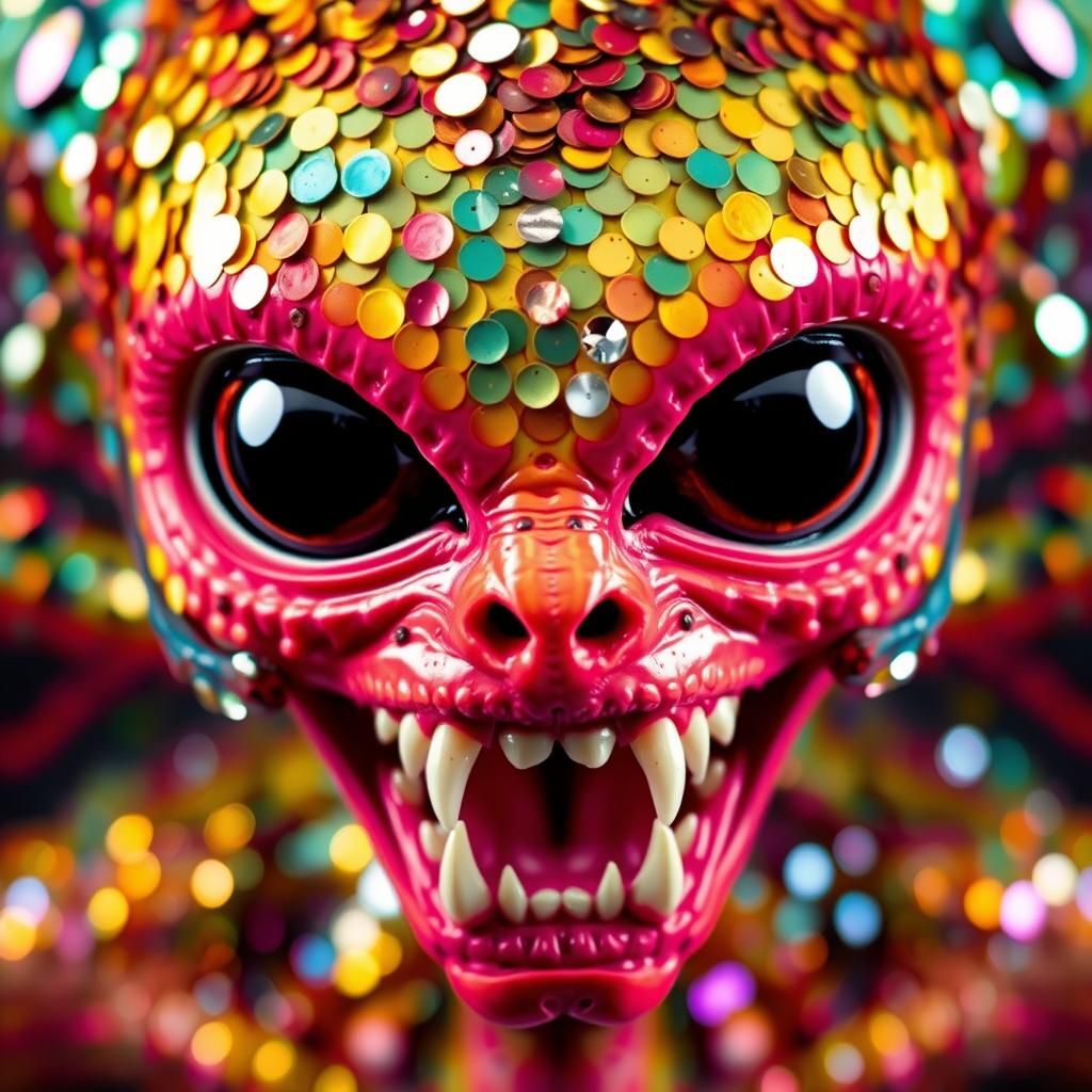 Vibrant Alien Hybrid Monster in Pop Art Style