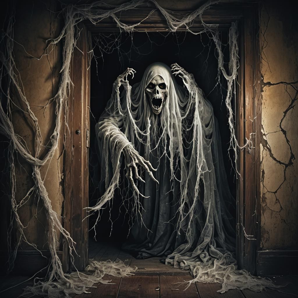 One-Eyed Ghost Opens Door to Hell, Dark Surrealism