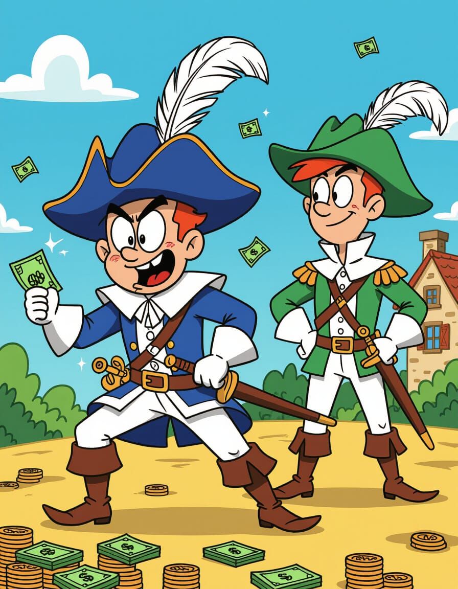 Edd, Edd n Eddy Musketeers in Cartoon Style