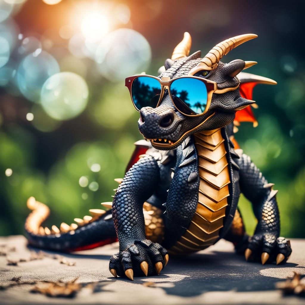 Dragon in Sunglasses: Professional Photography