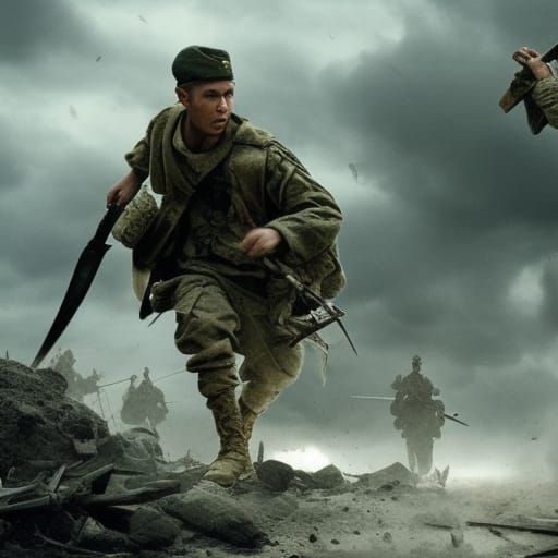 World War I Bayonet Charge: Epic Digital Painting