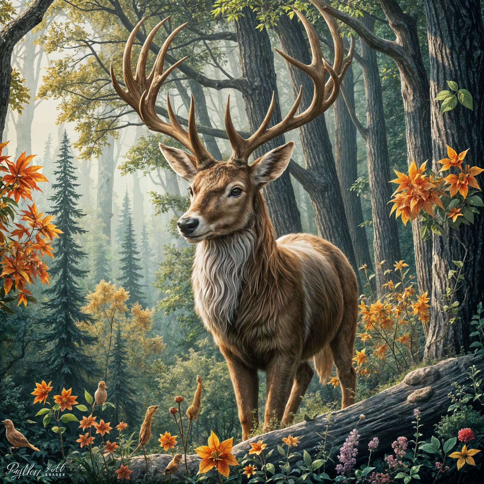 Majestic Ceryneian Hind in Elegant Splendor