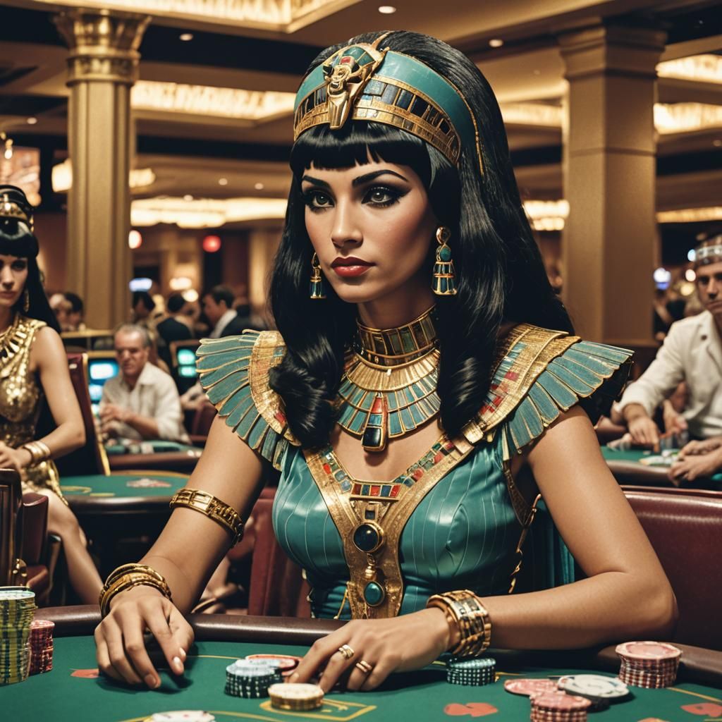 Cleopatra Plays Poker in Las Vegas Casino