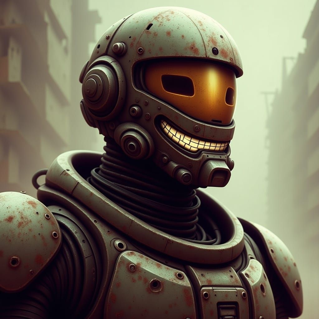 Masked Soldier with a Choke Smirk, by Beeple
