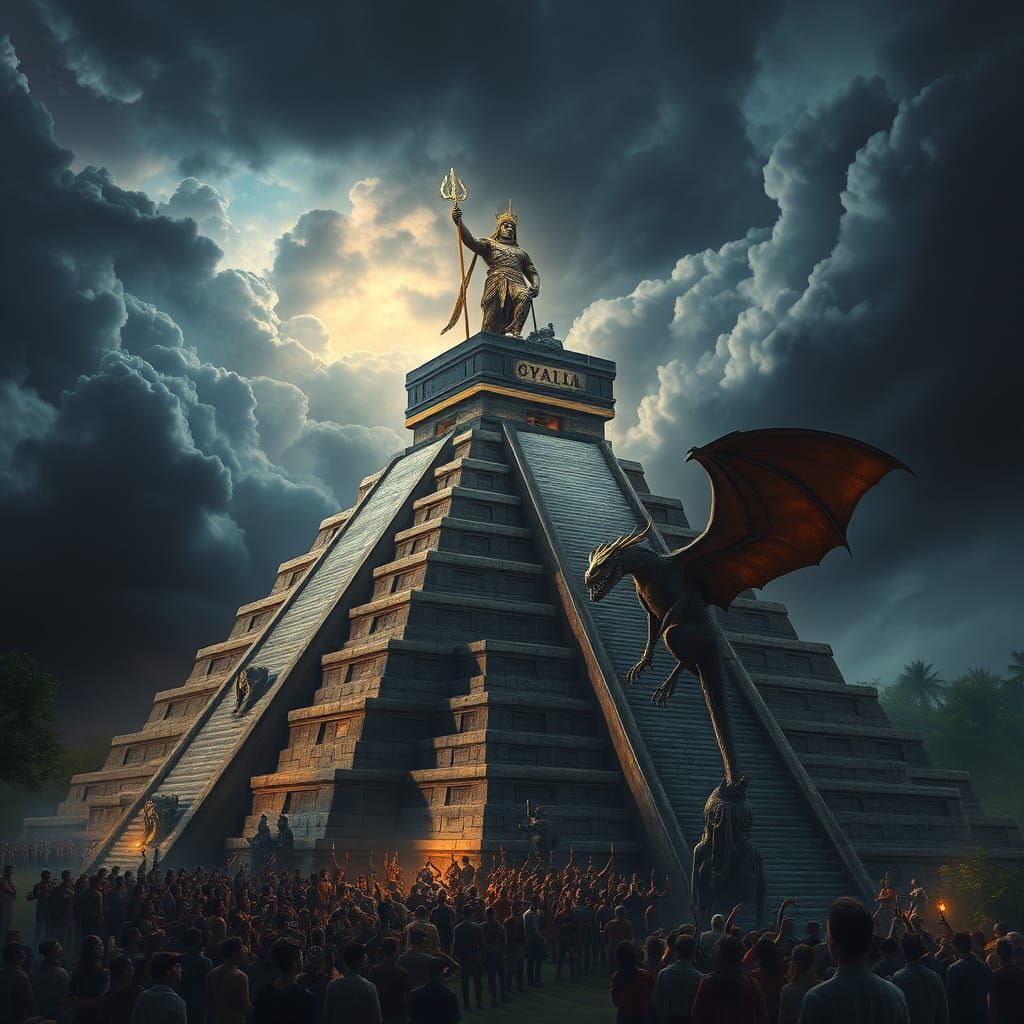 Mayan God Pacal on Chichen Itza Temple