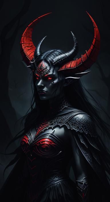 Devil with Leaves: Dark Fantasy Illustration