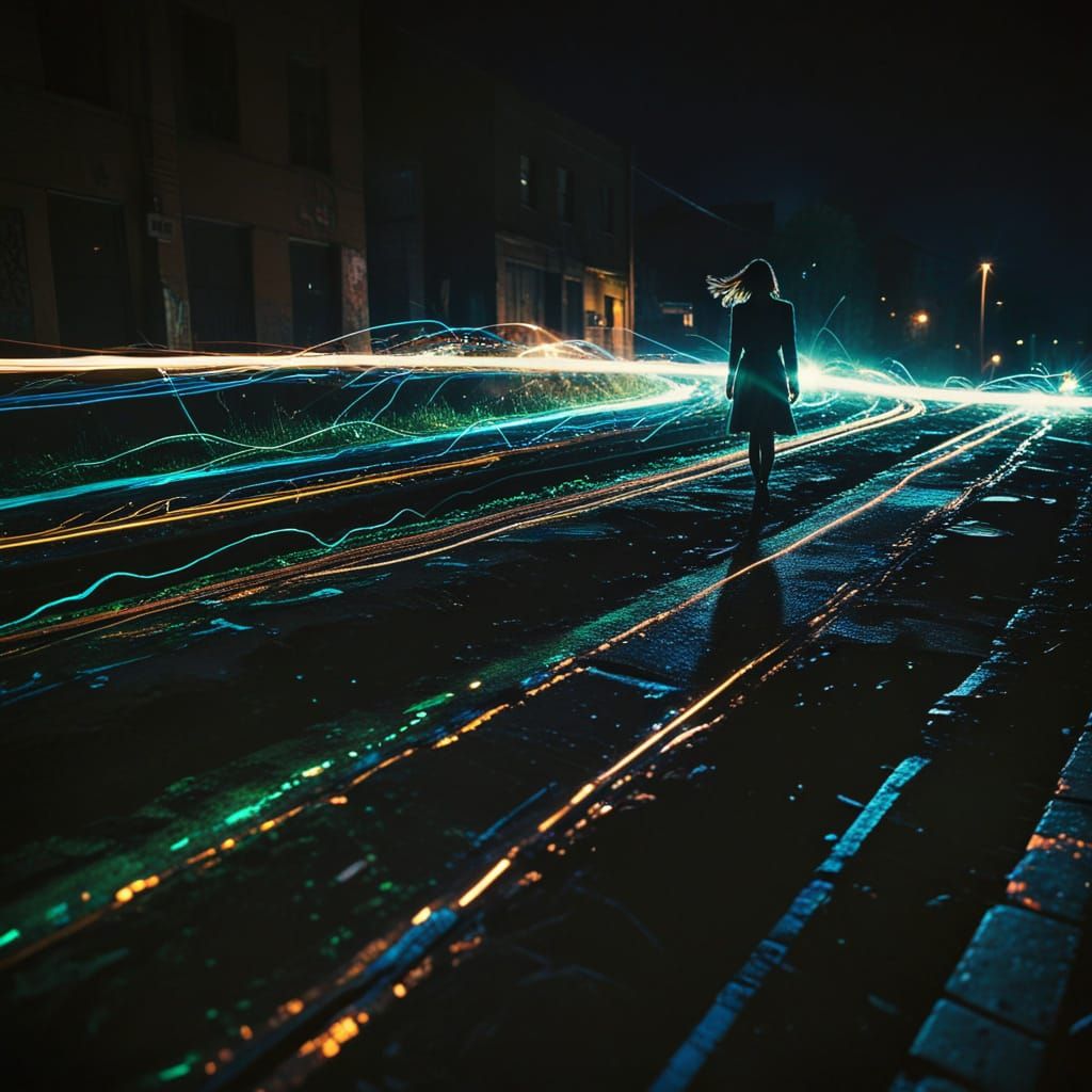 City Nightscape in Vibrant Analog Style