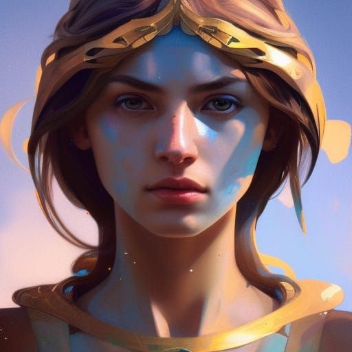 Detailed Portrait of Athena in High Resolution