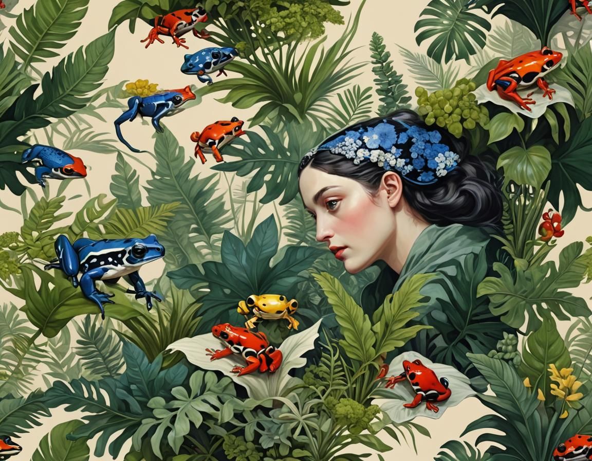 Surreal Seaside Scene with Boreal Forest