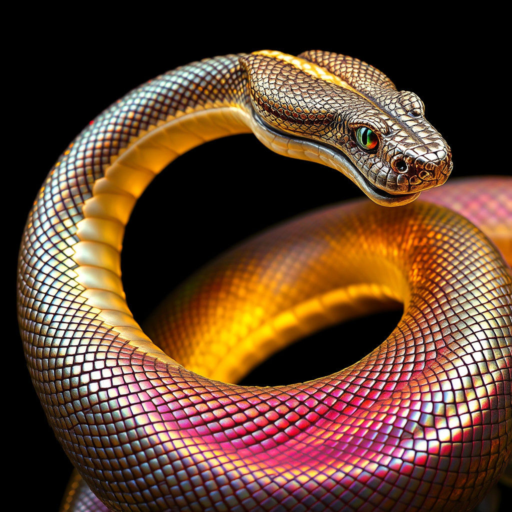 Majestic Iridescent Serpent of Ancient Wisdom