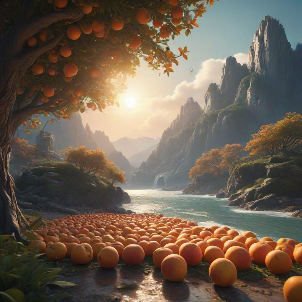 Fantastical Peach Concept Art in Deep Color