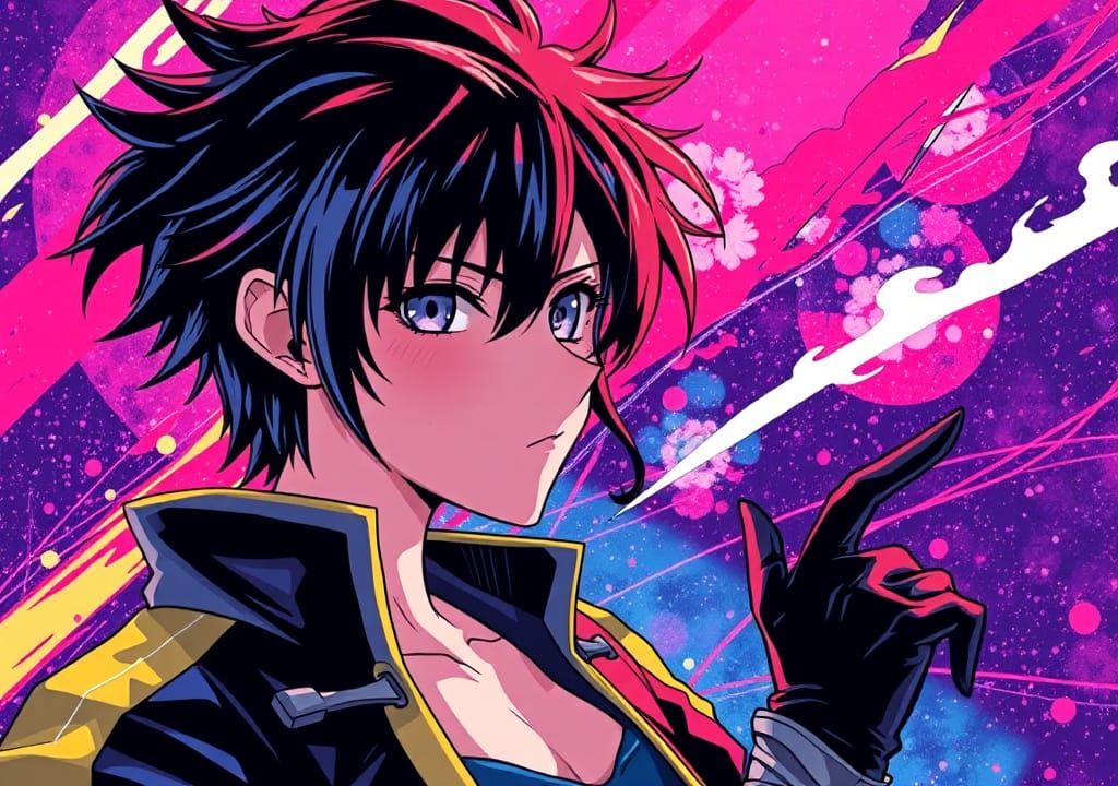 Anime-Inspired Manga Artwork in Studio Trigger Style