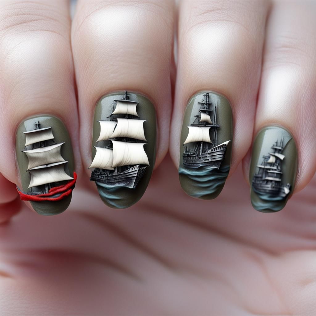 3D Warship Soldier Nail Art: Realistic Miniature Scene