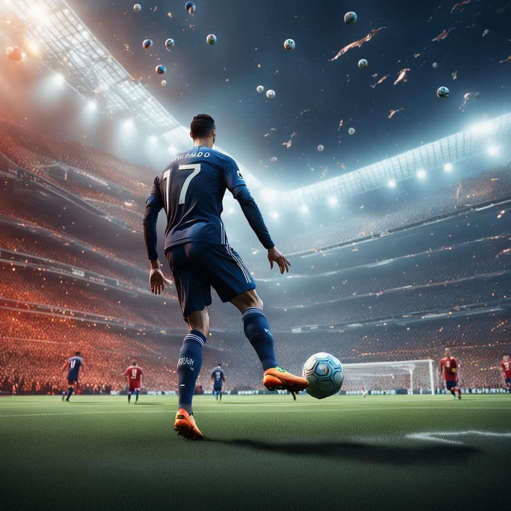 Cristiano Ronaldo Free Kick: Detailed Matte Painting