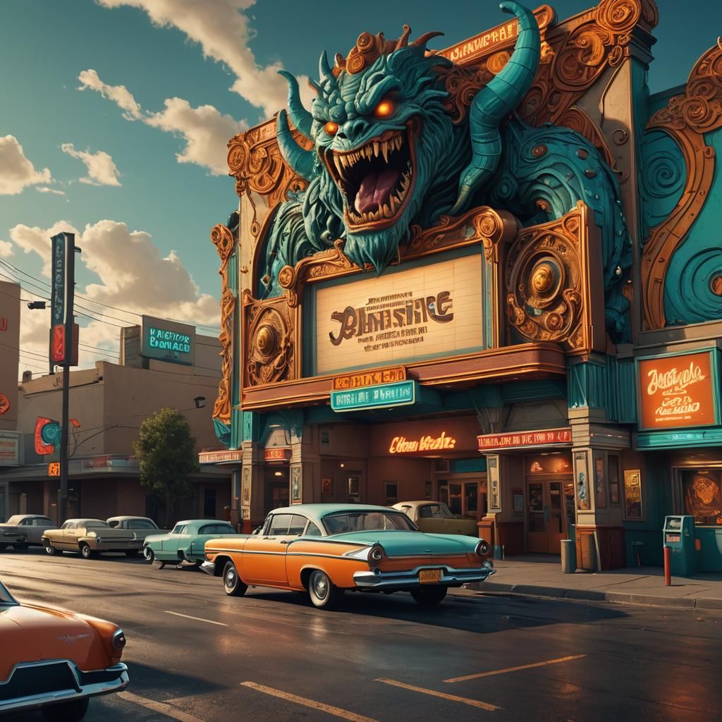 1960s Drive-In Movie Theater Concept Art