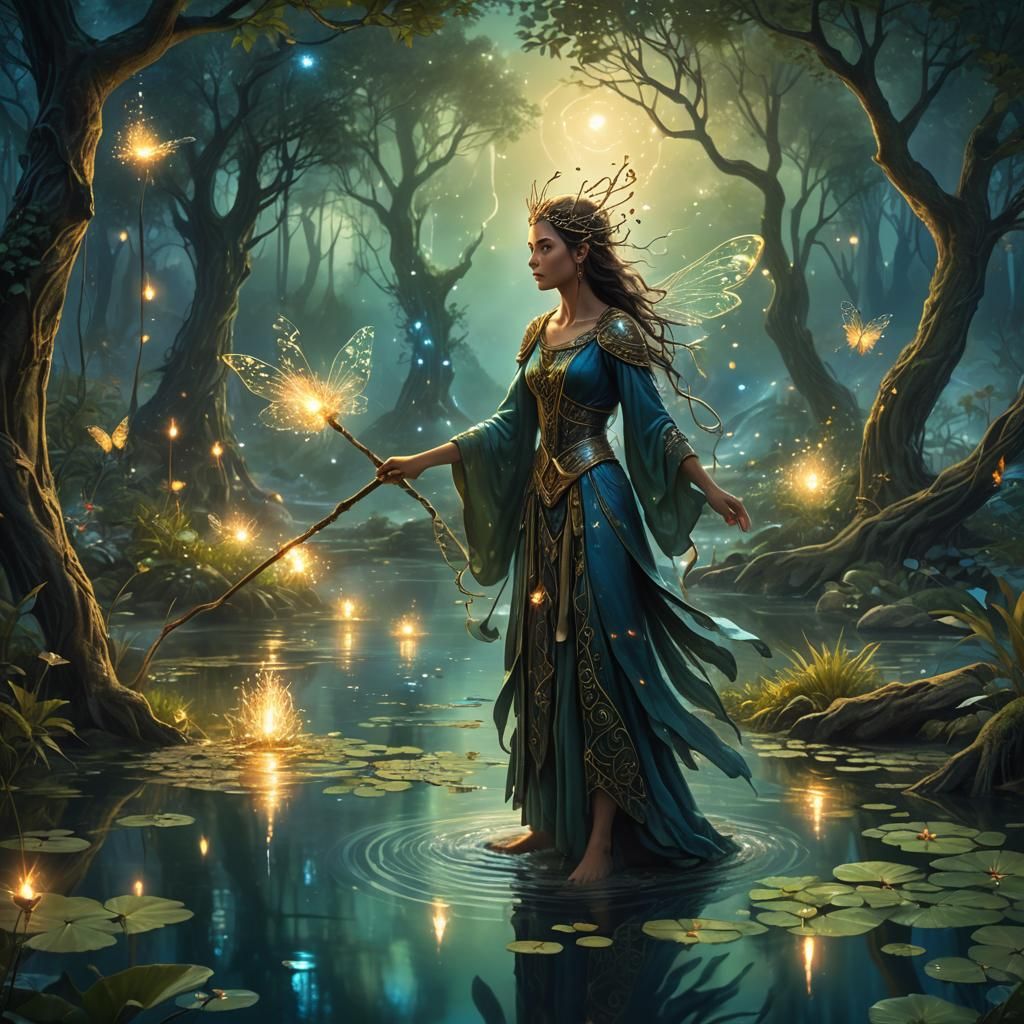 Enchanted Forest Pond: Fantasy Concept Art