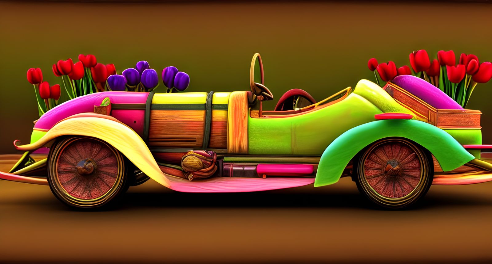 Tulip Race Car: A Hyperrealistic Floral Conversion