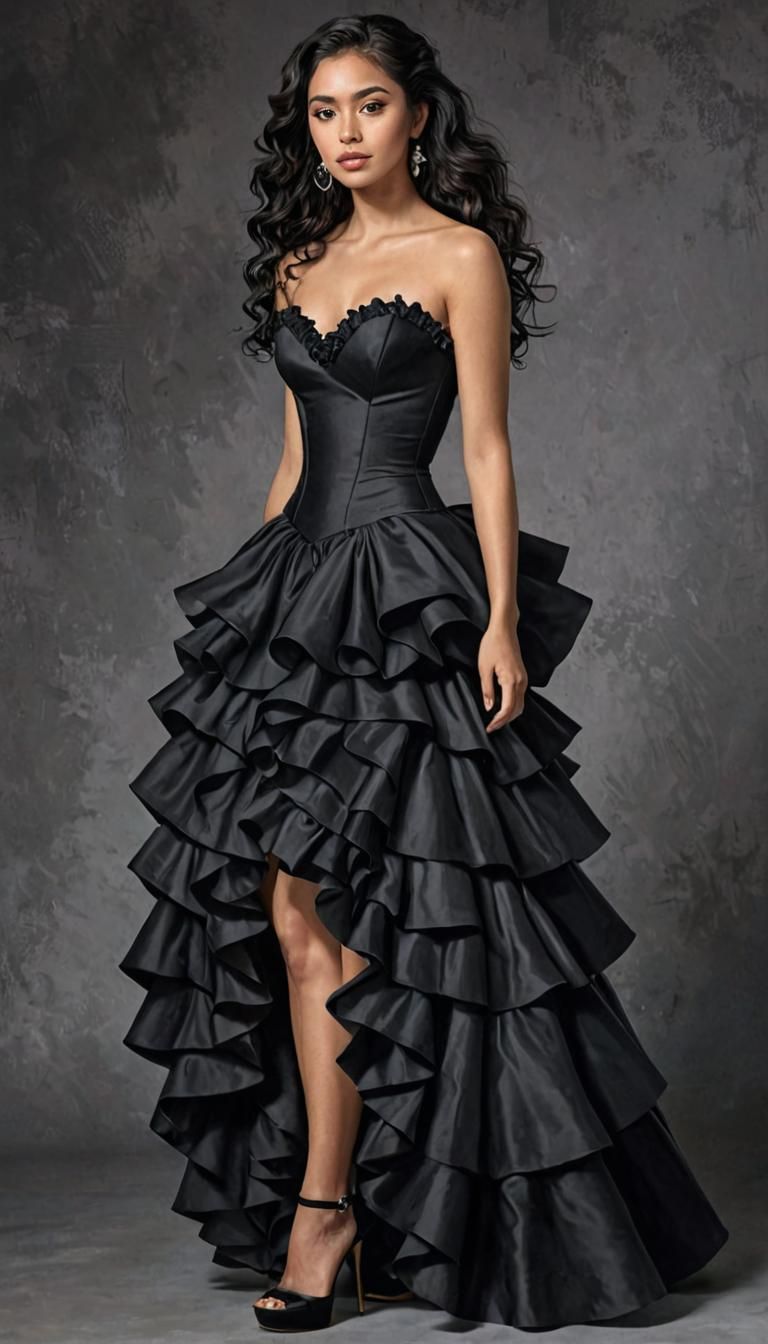 Young Woman in Gothic Dress, Digital Painting