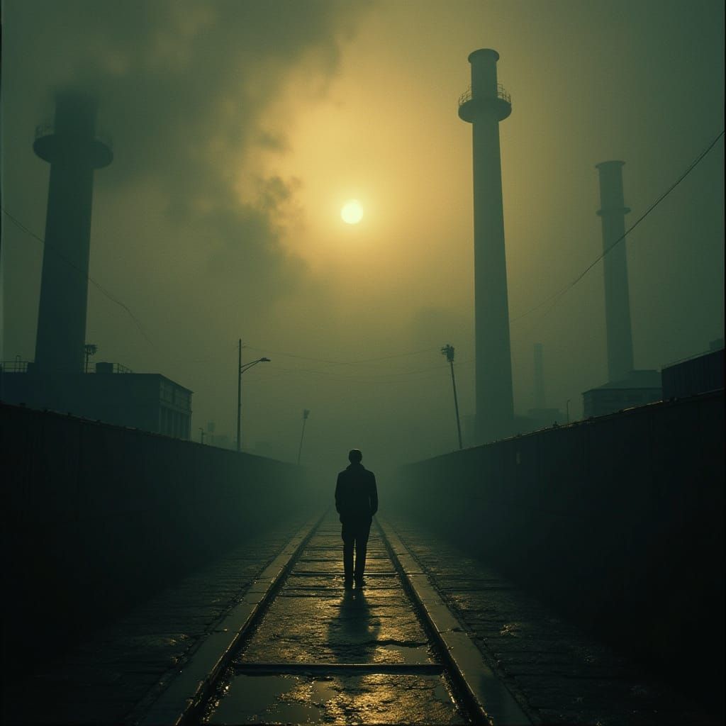 Industrial Revolution Dawn: Propaganda Poster Style