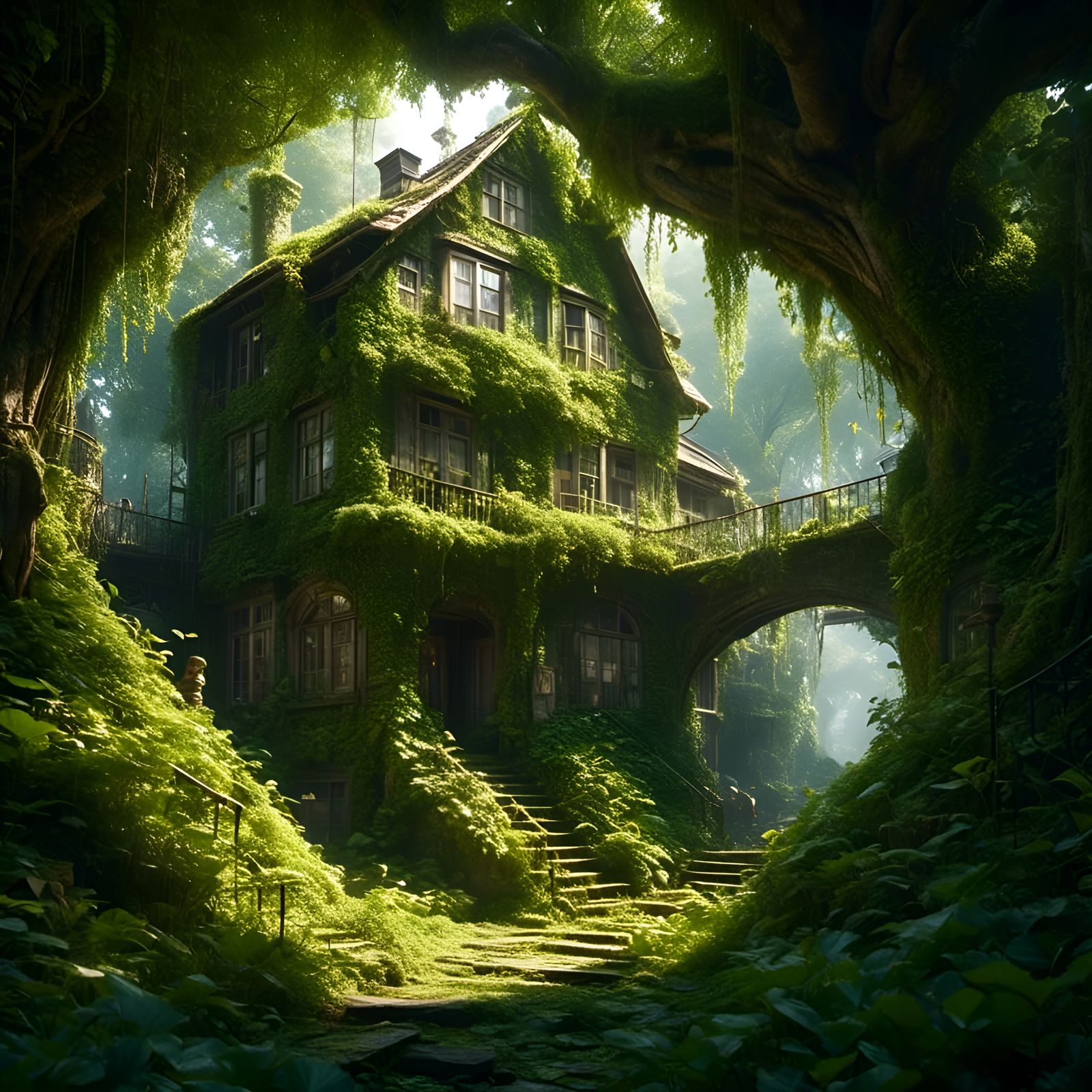 City Reclaimed: Overgrown Urban Landscape in Animation Style