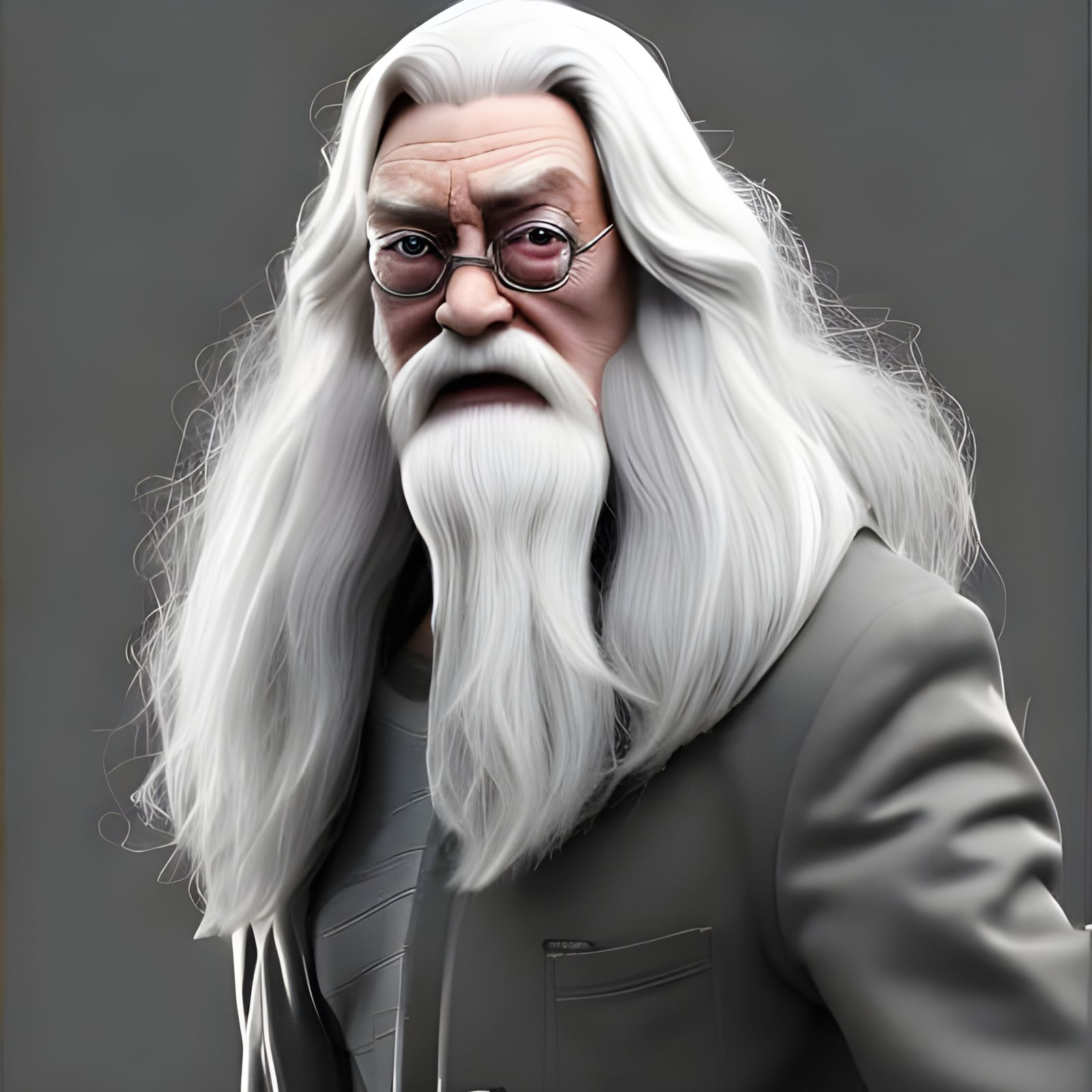 Muscular Dumbledore Portrait in Pixar Style