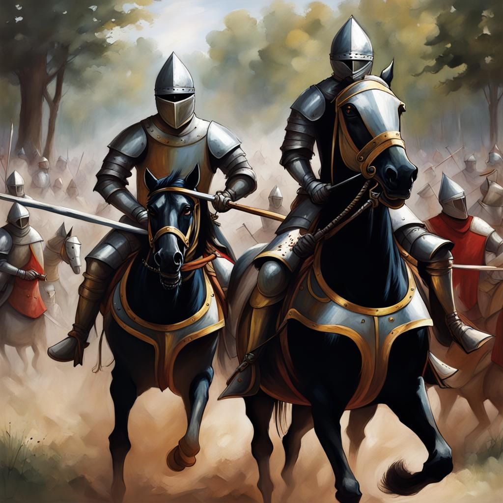 Medieval Knights Jousting in Sinister Style
