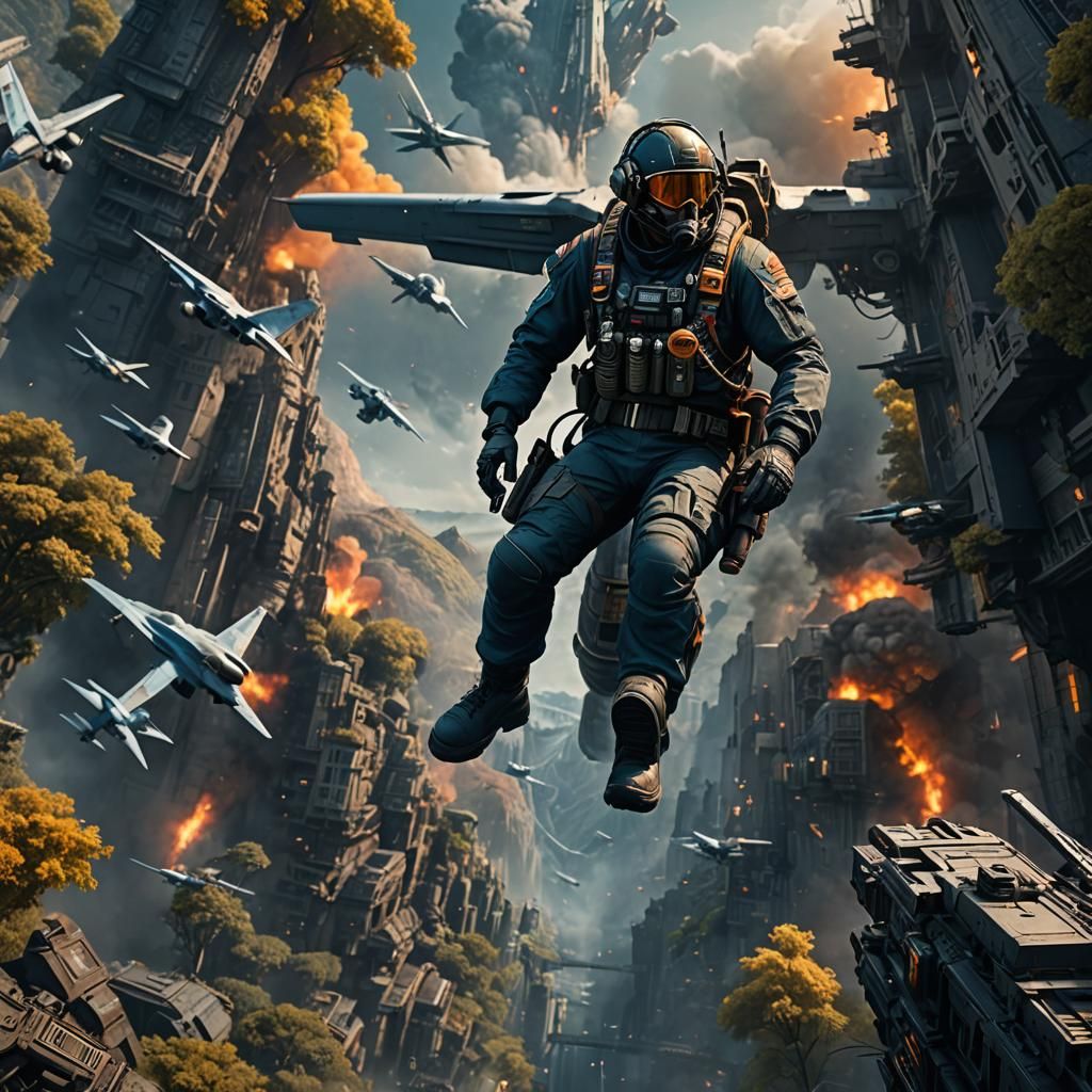 Airforce Pilot: Detailed Matte Painting in Deep Color