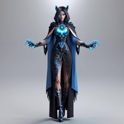 Cyberpunk Coeurl: A Futuristic Feline Predator