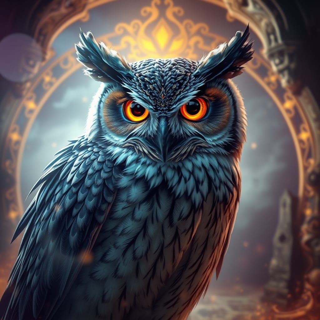 Majestic Owl of Dark Fantasy