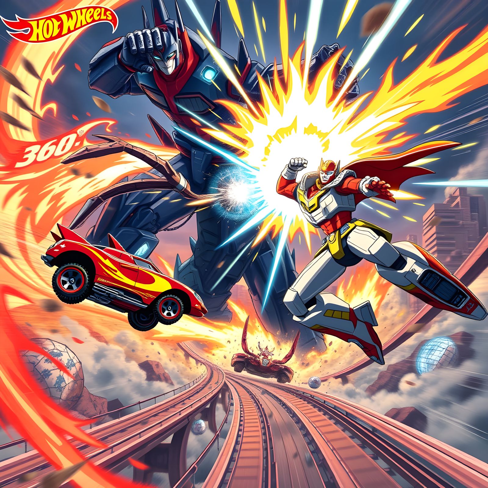 Anime Battle: Hot Wheels Warrior vs Transformer Mech