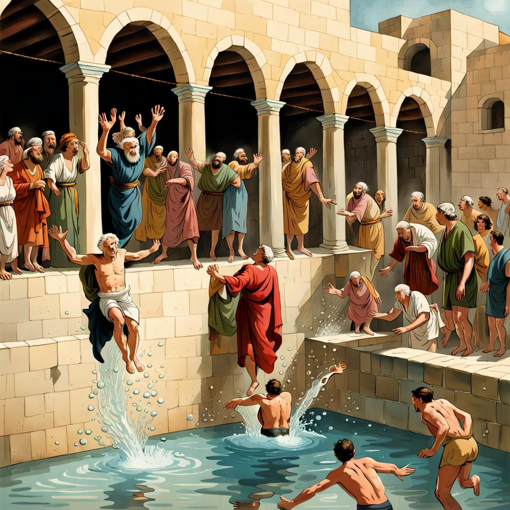 Pool of Bethesda: Elderly Man's Leap of Faith