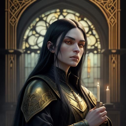Medieval Witch Portrait in Dark Fantasy Style