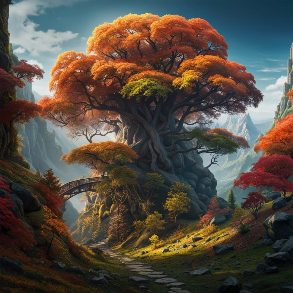 Mystical Forest of Impossible Shapes and Colors