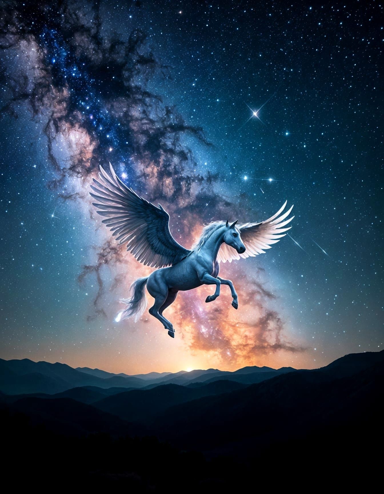 Ethereal Pegasus in Celestial Splendor