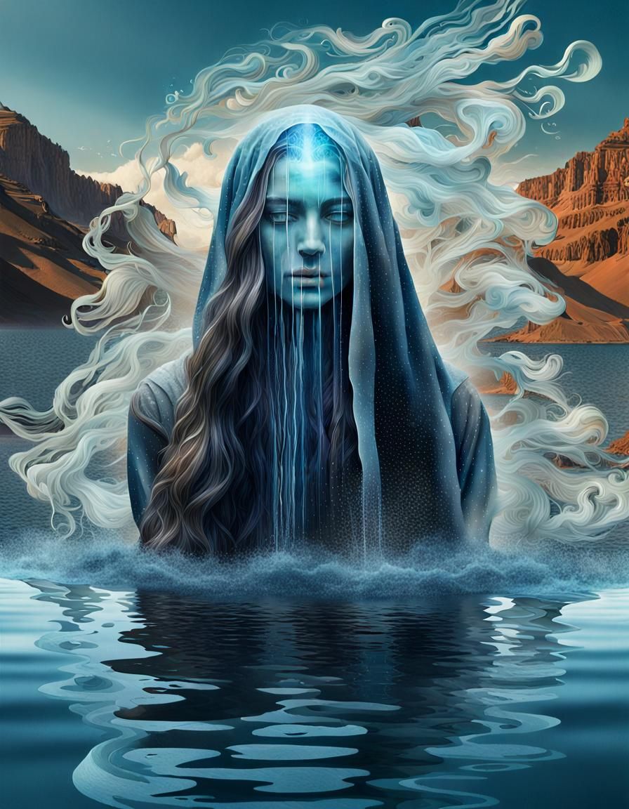 Mesmerizing Digital Collage: Gratitude for Cleansing Waters