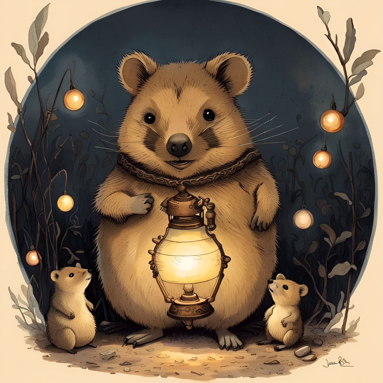 Cute Creature Holding a Lamp (IMO Community Challenge)