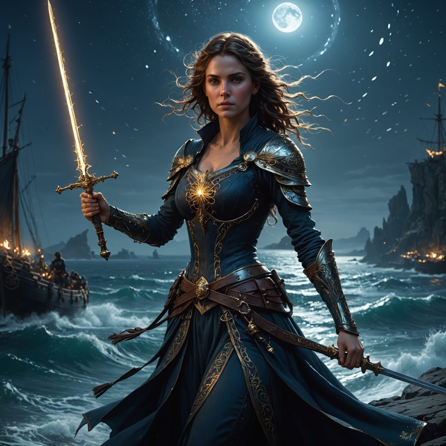 Guerrière Celte in Dark Fantasy Art