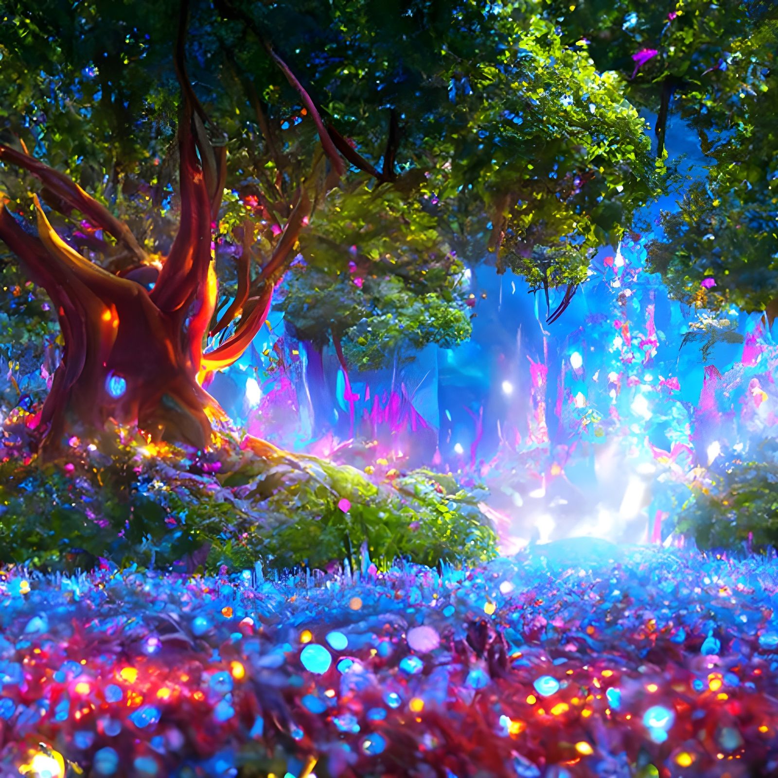 Enchanted Magical Forest in Hyperdetailed Digital Art