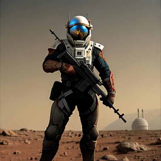 Detailed Digital Rendering of the Planet Mars