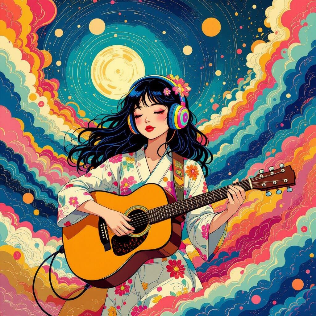 Abstract Colorful Melody in Dreamlike Style